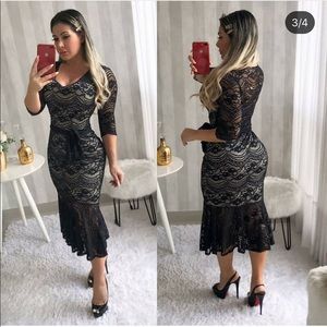 Brazilian Midi Lace Dress - Made in Brazil